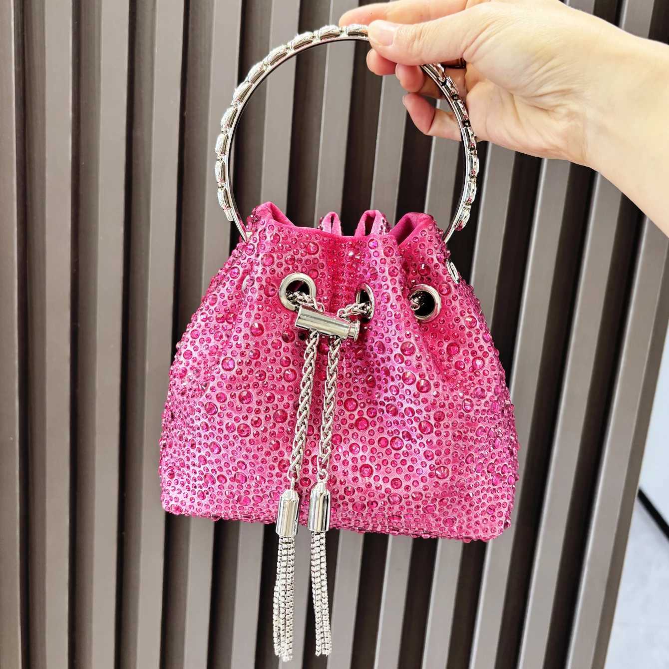 Handle Rhinestones Evening clutch Bag Purses and handbag luxury Designer shoulder bag Shiny Crystal Clutch purse bucket bag K251121