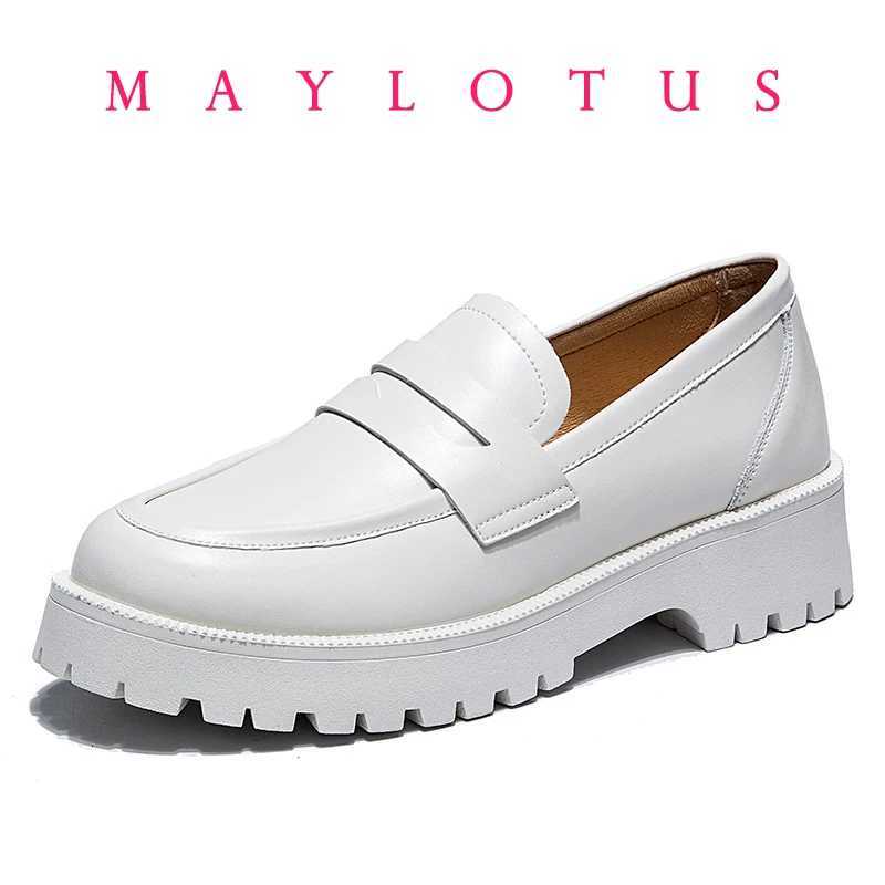 Size 34-48 Genuine Leather Women Shoes Sneakers New Thick Bottom Loafers School Women Shoes Horse Shoes Ladies X251122