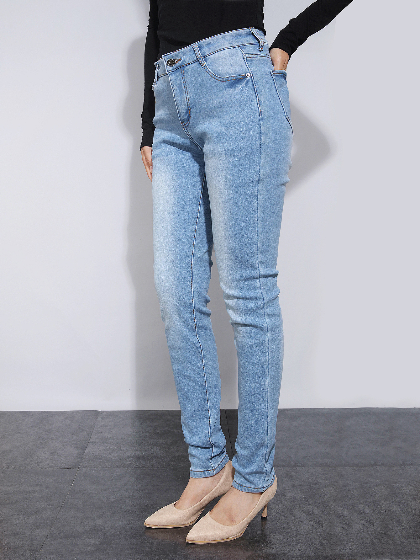 2025 new style tight-fitting fleece skinny skinny jeans---tg0025