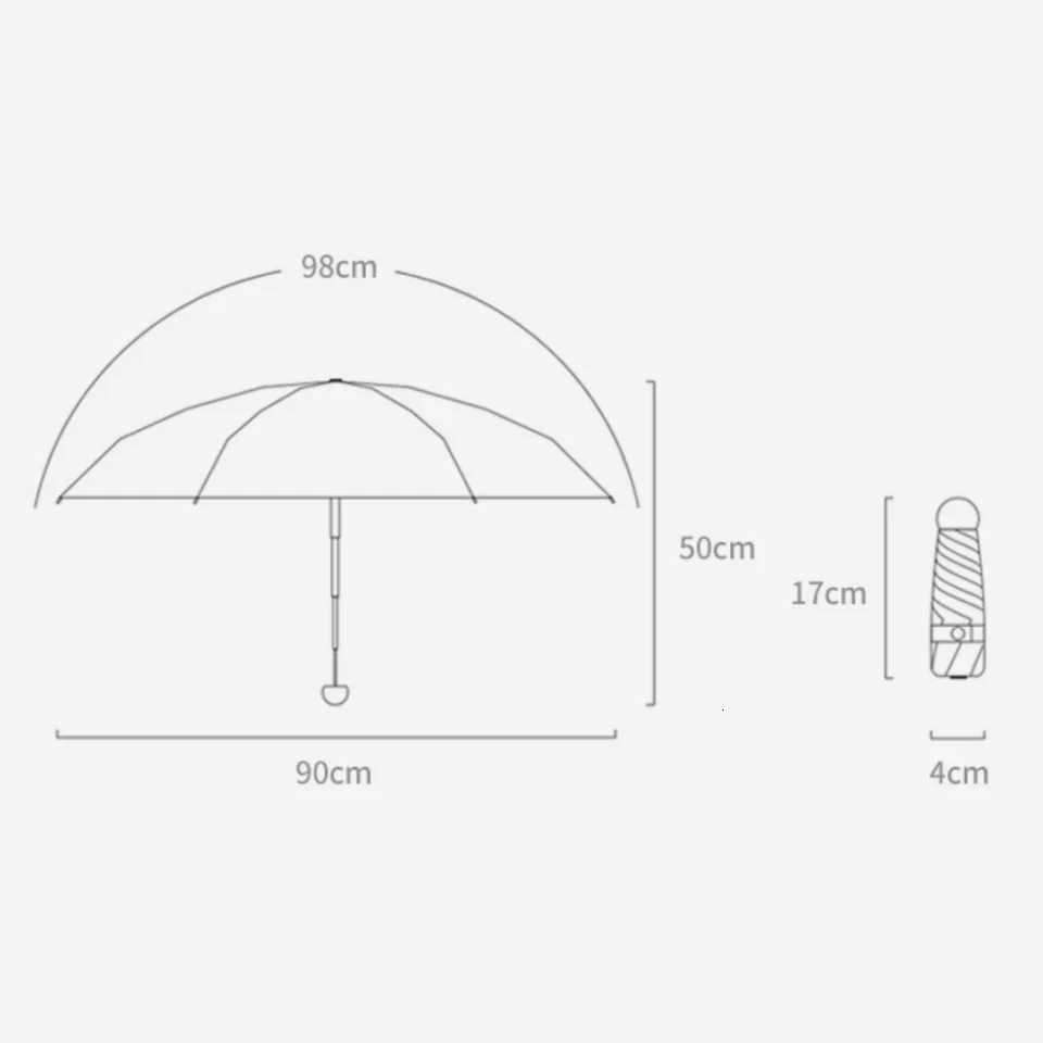 New Mini Capsule Folding Umbrella UPF50 Portable Sun Rain Umbrella Dual Use Protection Vinyl Travel Accessoreis for OutdoorM251122