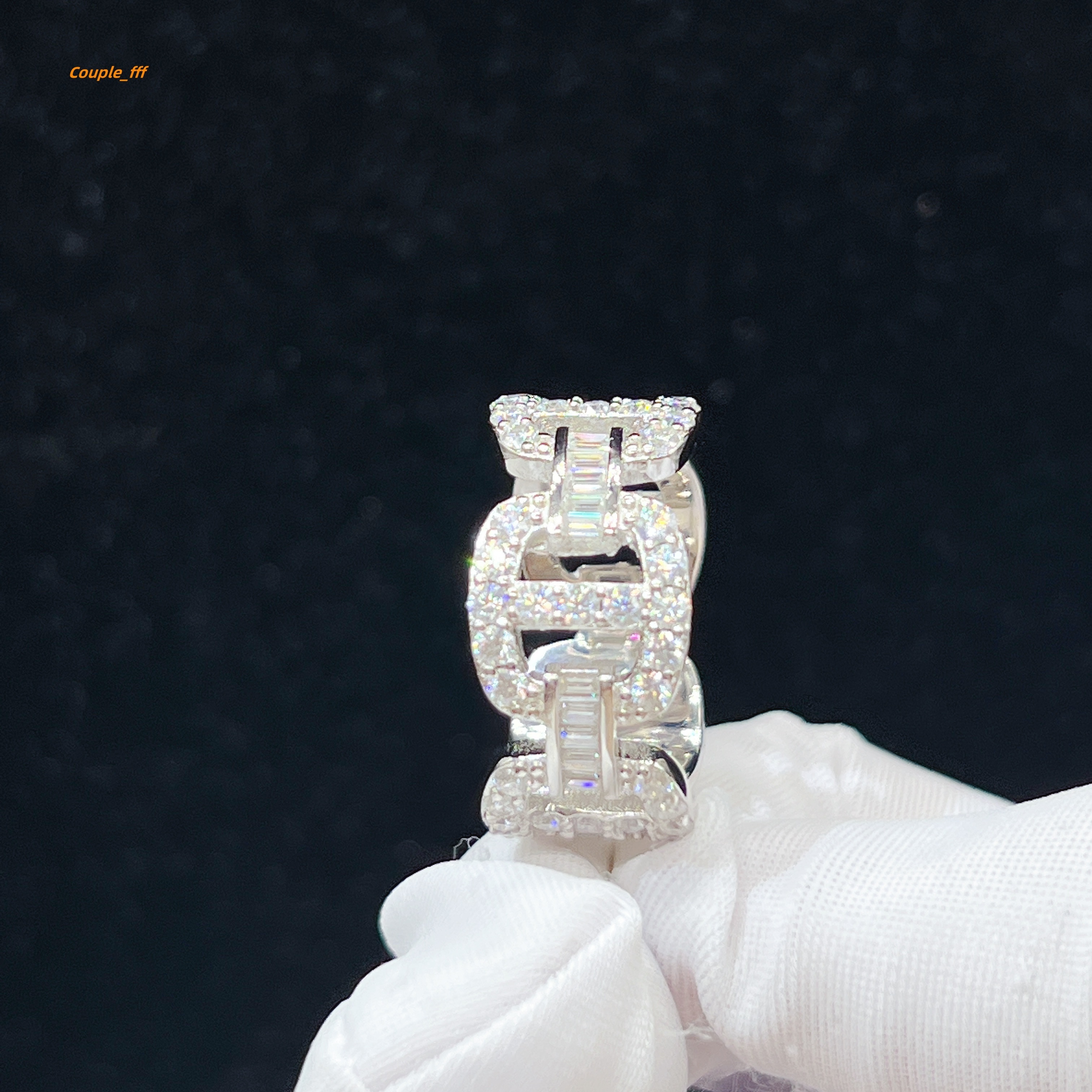 New Fashion Pass Tester Diamond Gold Plated Ring Iced Out Hip Hop Luxury Moissanite Jewelry Ring