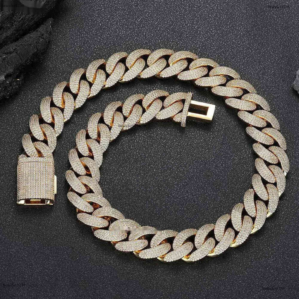 designer jewelry moissanite Pendant Necklaces Jewelry Hip Hop Rose Gold Custom Made Name Clasp Miami VVS Moissanite Dia cuban k iced out chain