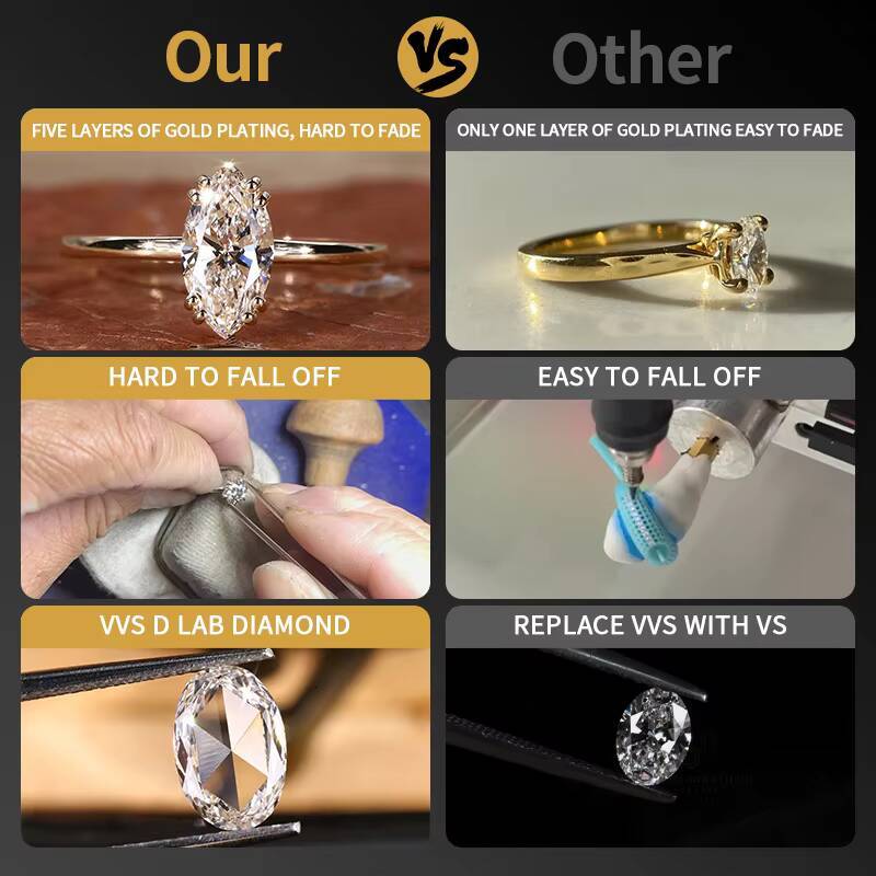 IGI Certified 72CT Vvs Lab Grown Diamond Custom Unique Engagement Rings Luxury Yellow Gold 925 Sterling Silver Ring Jewelry