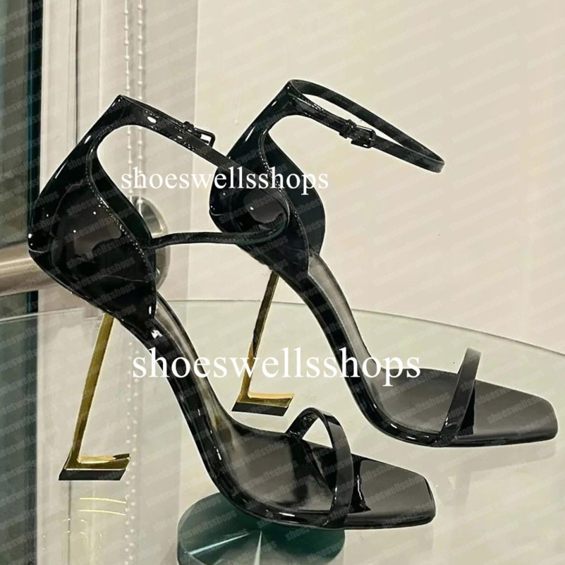 Designer Sandals heels Classics Women shoes heels Sandals Dress Shoes Dance shoe sexy Super Lady wedding Gold Metal Belt buckle High Heel Woman shoes size 35-41 0055