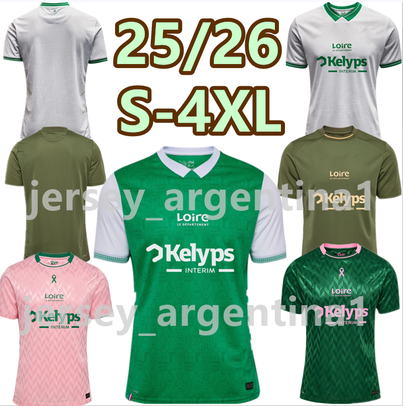 4XL maillots AS Saints Etienne 25 26 Soccer Jerseys 2025 2026 ASSE Etienne KHAZRI Bouchouari BERIC CAMARA MACON NORDiN D.BOUANGA Uniforms Men Football Shirt S-4XL