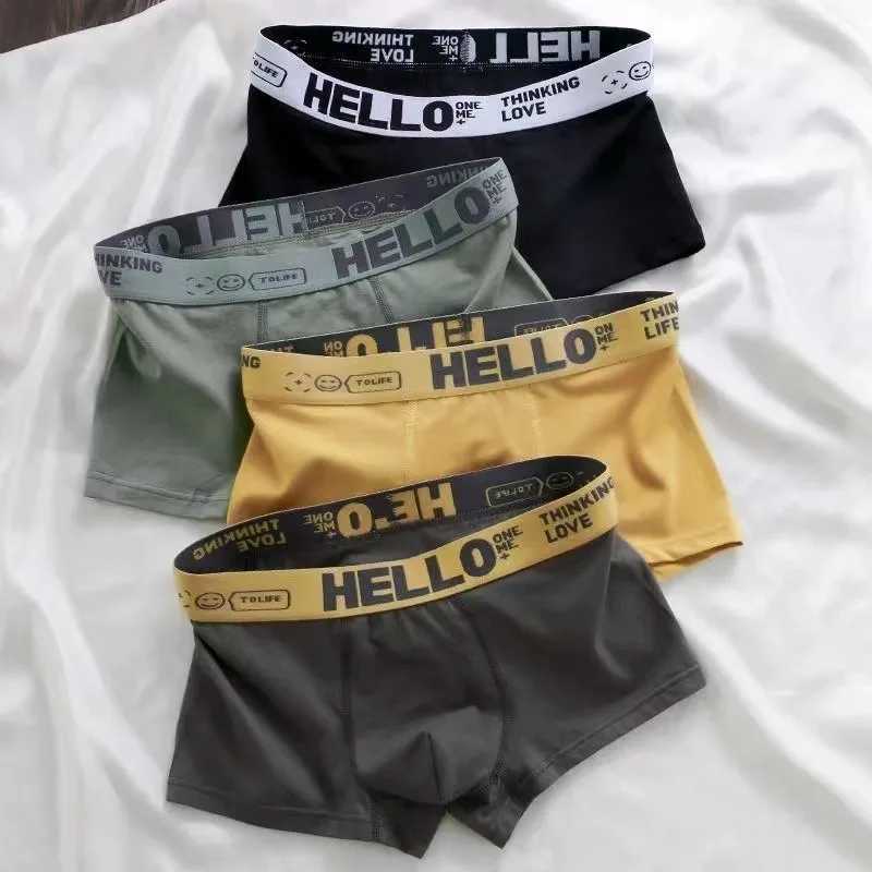 6 pieces of mens underwear mens cotton underwear mens pure mens underwear shorts breathable boxing shorts comfortable and soft plus size Z250422-1