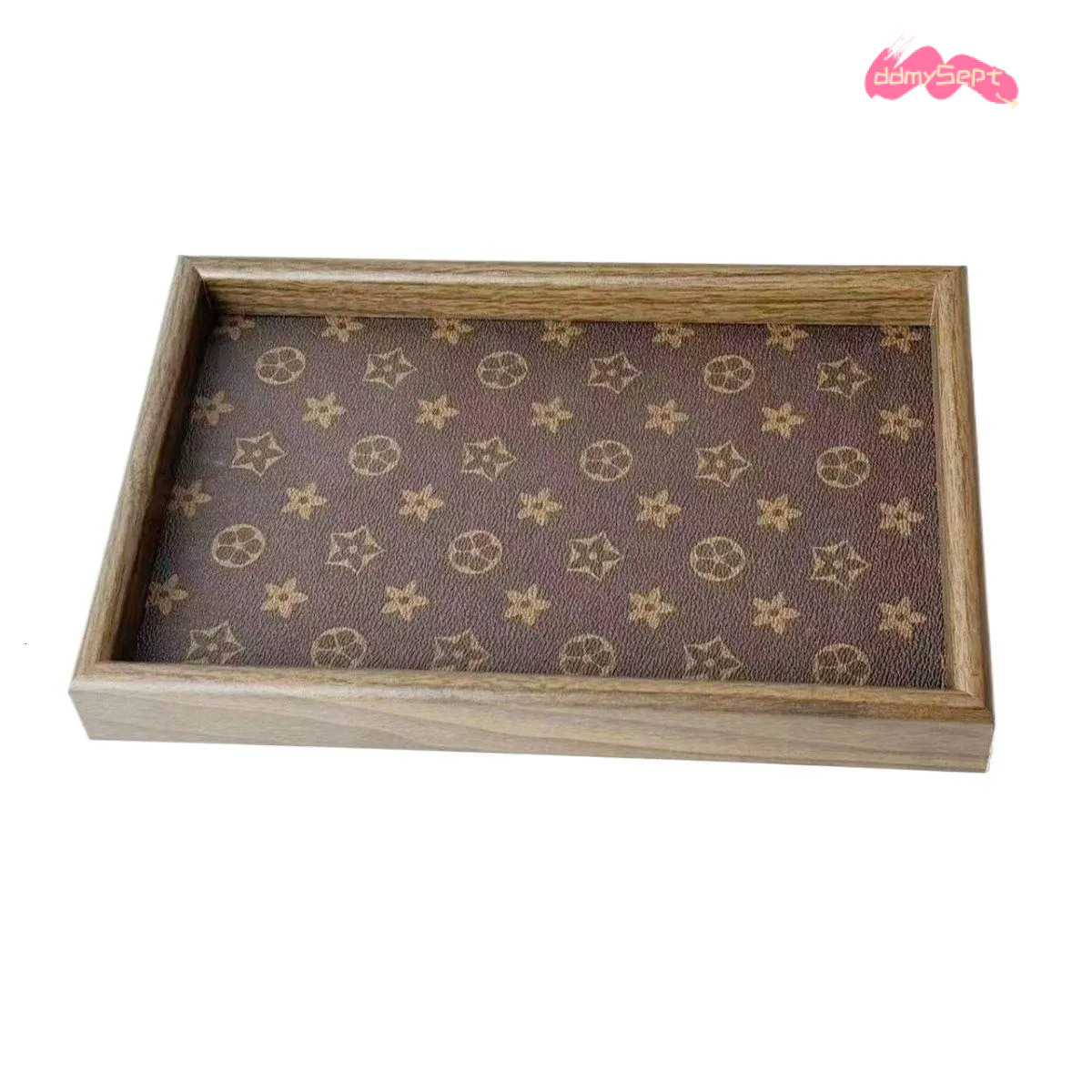 High-end Wooden Jewelry Set Rectangular Bracelet Storage Wine Glass Tea Tray ddmysept