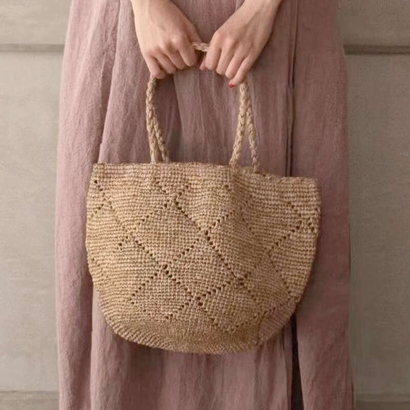 Ins Style Resort Beach Bag Hand Woven Shoulder Bag Handbag Women S Simple And Versatile Travel Leisure Vacation Beach Bag KQ