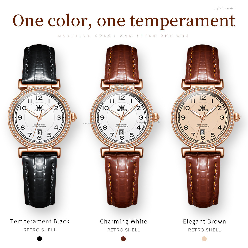OLEVS Brand Designer Watches For Ladies And Students Simple Quartz Watches With Diamond-encrusted Bezels Luxury Watches Free Delivery And Wholesale