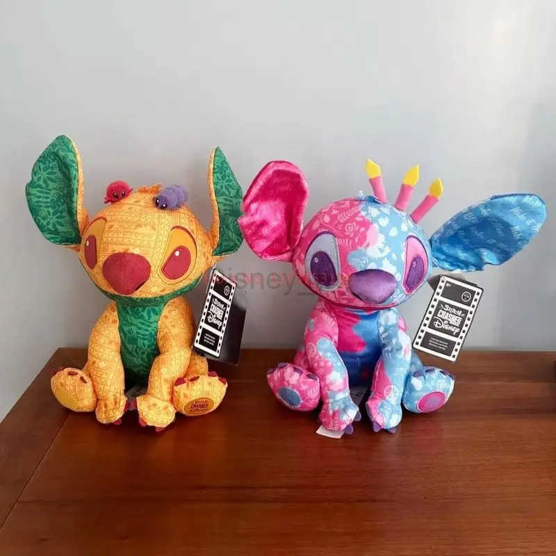 Disney plush dolls Limited edition sewing cartoon Lilo Stitch rose doll plush toy Kawaii comfortable doll birthday gift Y250423