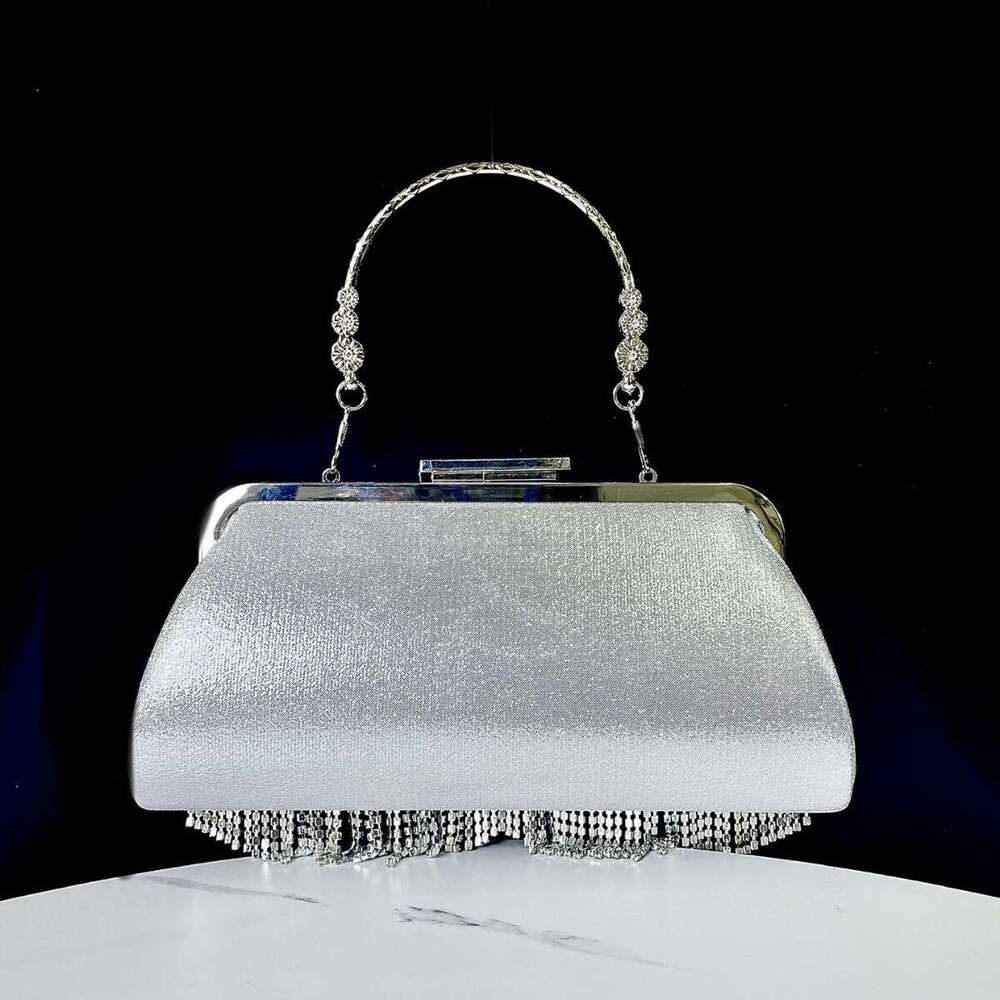 New Tassel KTV Princess Dinner Formal Dress Hand-Held Bag, One Shoulder Diagonal Cross Banquet Bag