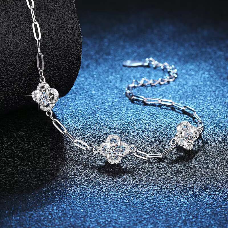 2025 Hot Selling Fine Jewelry Bracelet Luxury S925 Sterling Silver Moissanite Bracelet for Women