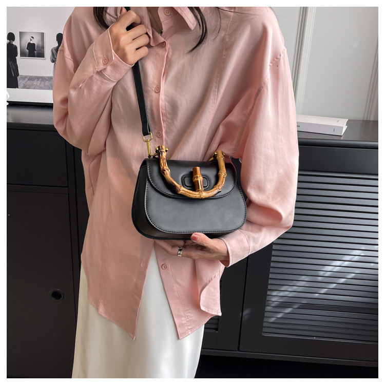 New Minimalist Series Designer Women's Bamboo Tote Bag 2025 Free Shipping Women's Designer Bag High-quality Fashionable Single Shoulder Cros
