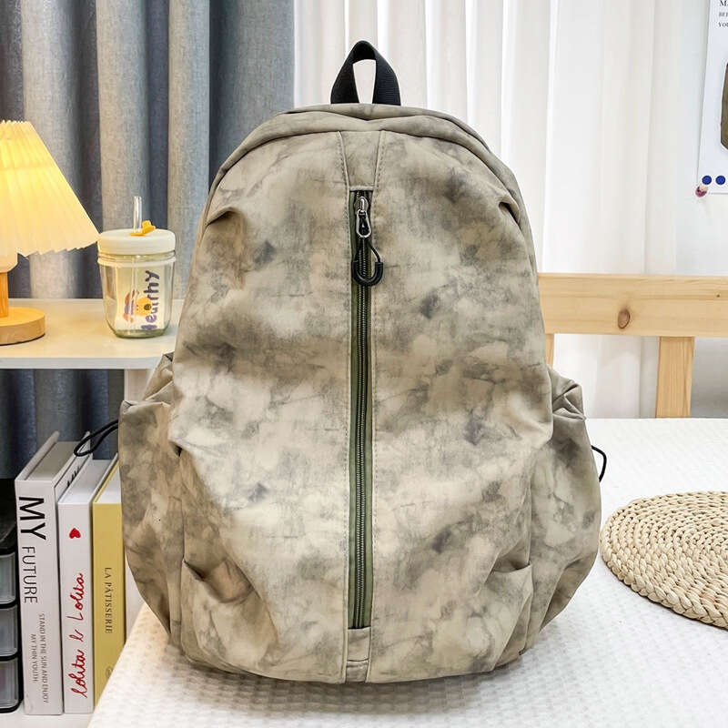 Graffiti Korean version high school student large capacity backpack, couple's tie dye printed travel backpack trend