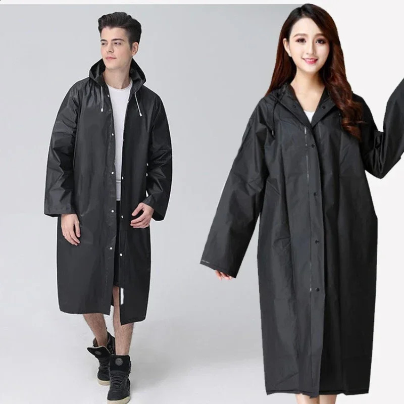 Premium Quality EVA Motorcycle Raincoat with Hood 1 Piece Unisex Rainwear for Women and Men See-through Waterproof Bodysuit 250421