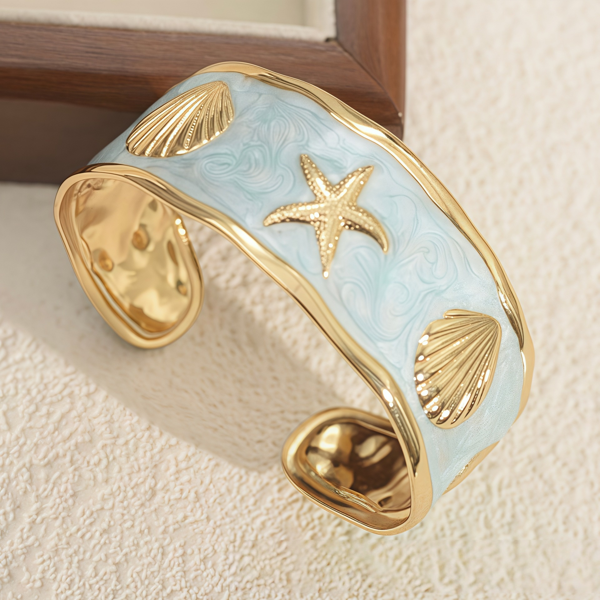 Shell Conch Oil-Dripping Stainless Steel Bracelet Fashionable and Versatile Design C-Shaped Open designer bracelet women luxury jewelry gold mens brac - view 3