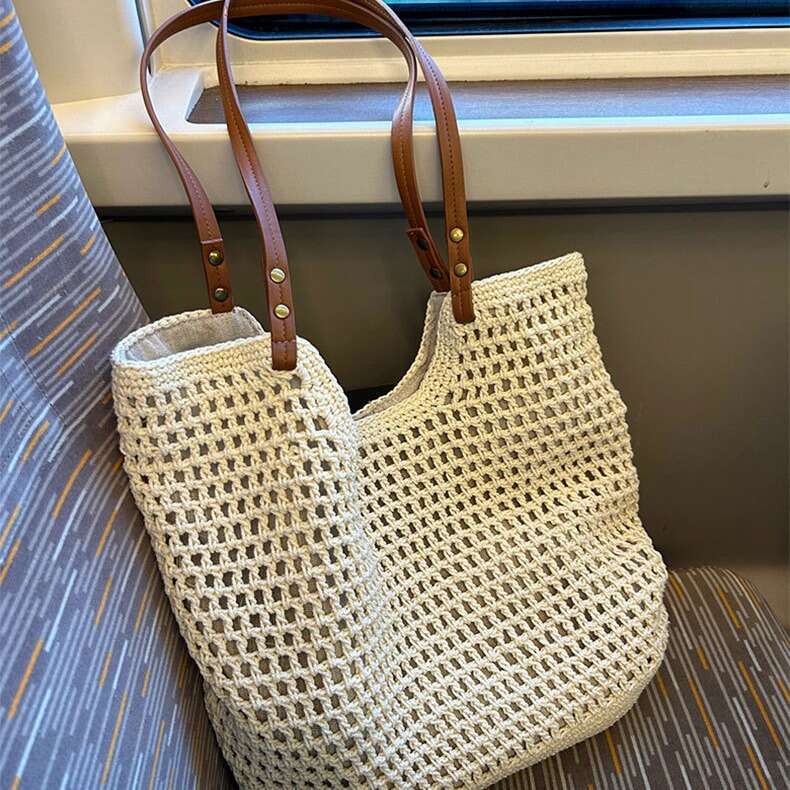 Ins Style Resort Beach Bag New Large Capacity Woven Underarm Commuter Fashion Versatile Beach Tote Tourist Shoulder Bag KQ