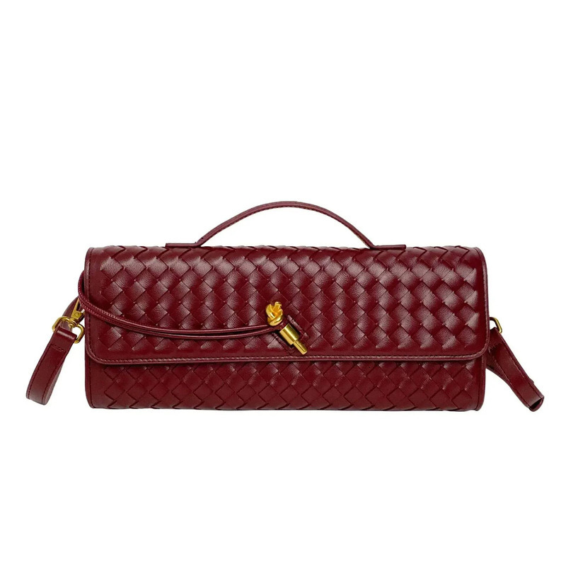 2025 Spring Summer New Arrival: Hand Woven Soft Leather Bag - Stylish Baguette & Organ Design, Ideal Horizontal Messenger