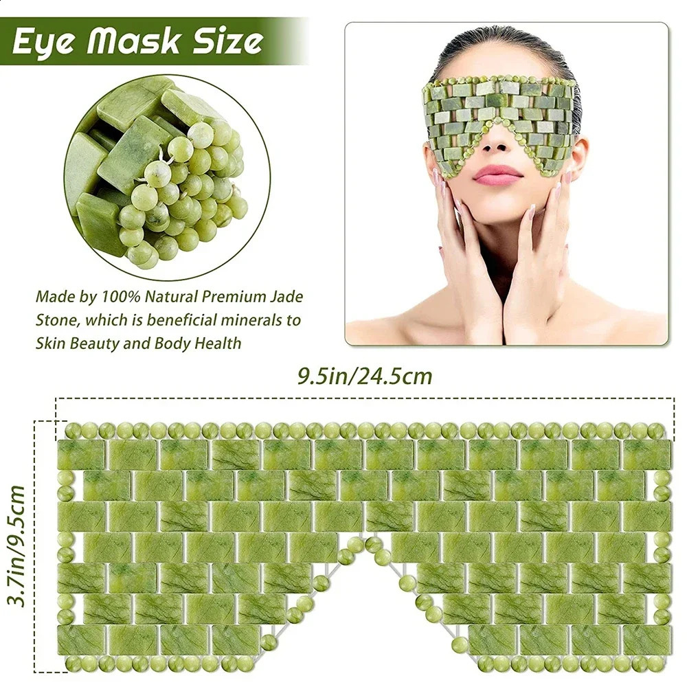Cooling Jade Eye Mask Massager Natural Jade Eye Mask Eye for Eye Relax Sleep Massager Mask Tools Mask Care Stone Face Sleep 250418