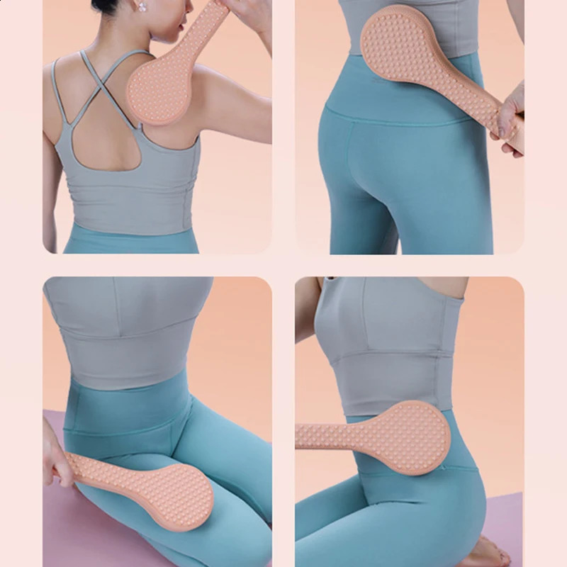 Multi-Functional TPE Back Knock Hammer 3D Convex Point 38.5cm Long Massage Stick for Full-Body Stress Muscle Relaxation 250418