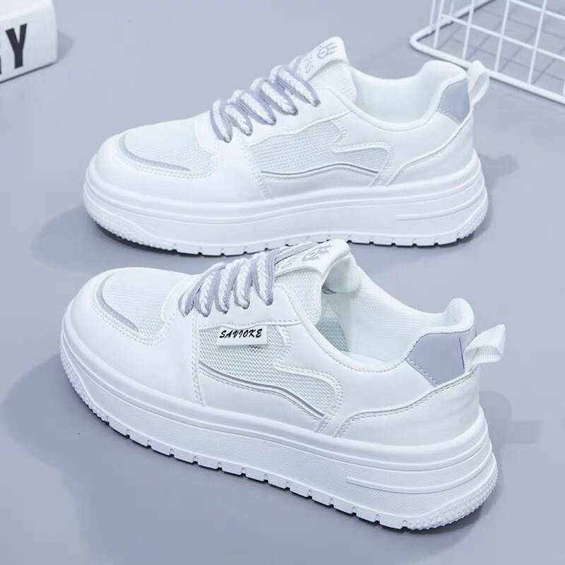 Mesh Breathable White For Women Summer New Versatile Super Sponge Cake Casual Thick Soled Sports Board Shoes Ddmysaturn Ddmysaturn