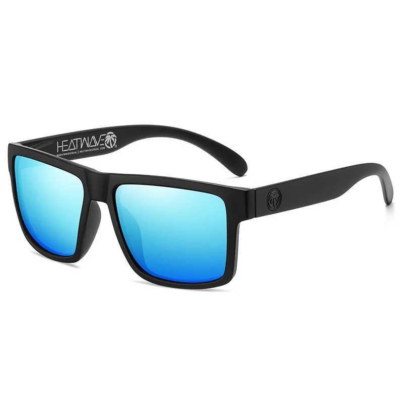 Square mens polarized heat wave sunglasses outdoor lifestyle coating HW07 sunglasses UV400 glasses with box Z250422