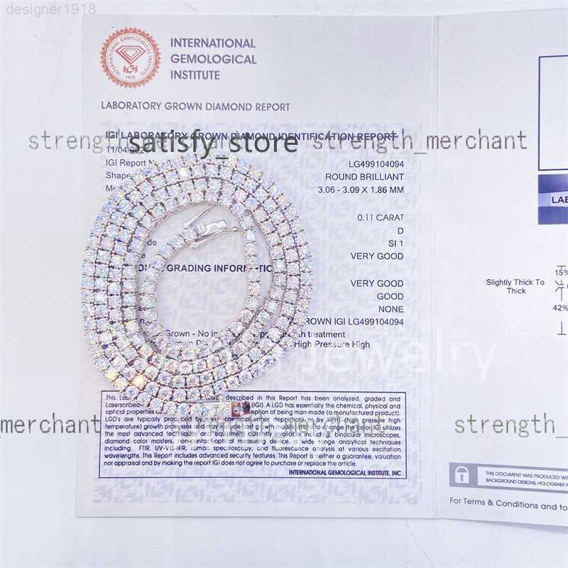 Igi Certificates 3mm Lab Grown Diamond Jewelry 10k Real Gold Personalized Tennis Necklace and Bracelet