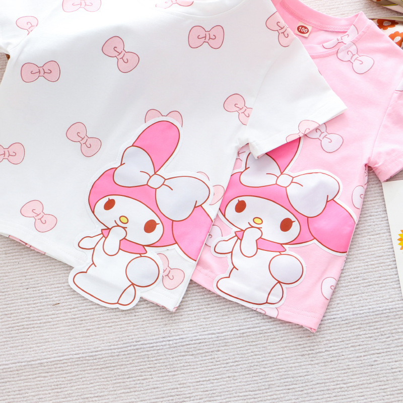 DISNEY toddler designer clothes Kids designer clothes summer baby clothes cartoon Melody short-sleeved printed cotton children's top cute girl�