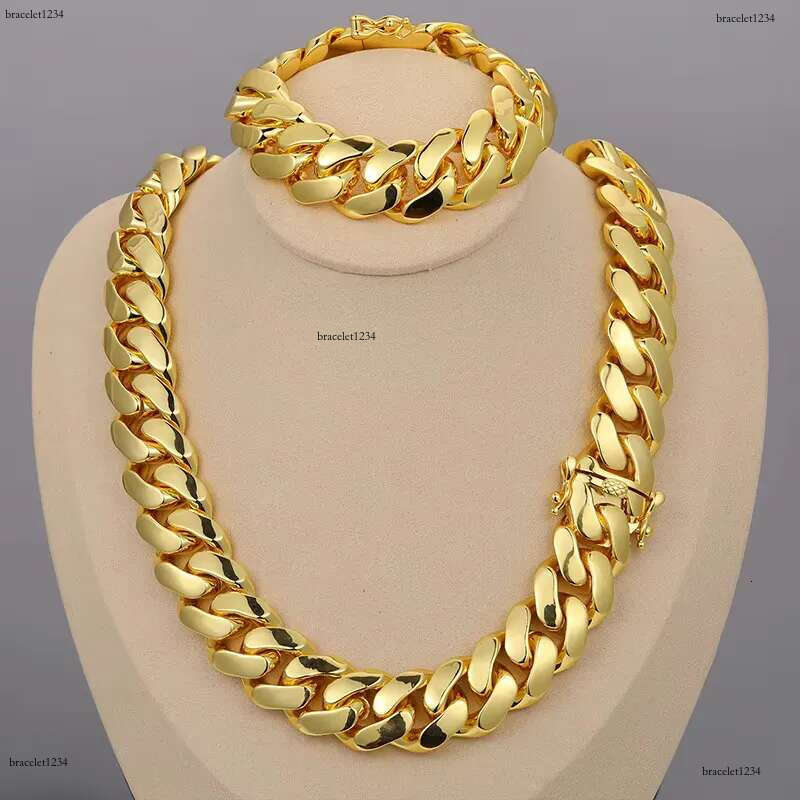 Cadenas cubana Wholesale Hip Hop Jewelry 14K Gold Plated Choker Solid Miami Cuban k Chain Necklace For Men