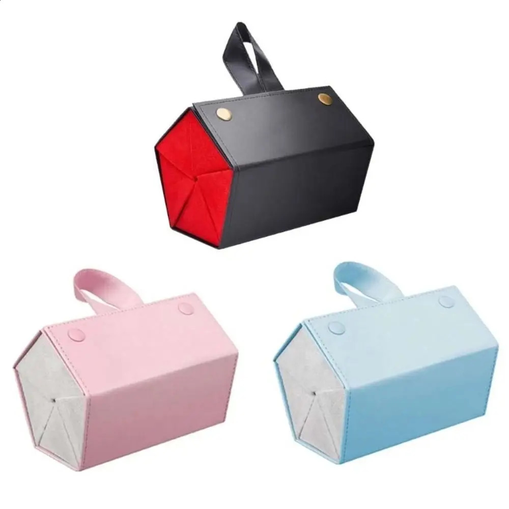 Simple folding 5-slot glasses case glasses holder PU sunglasses case jewelry manager snap button sunglasses display box travel 250420