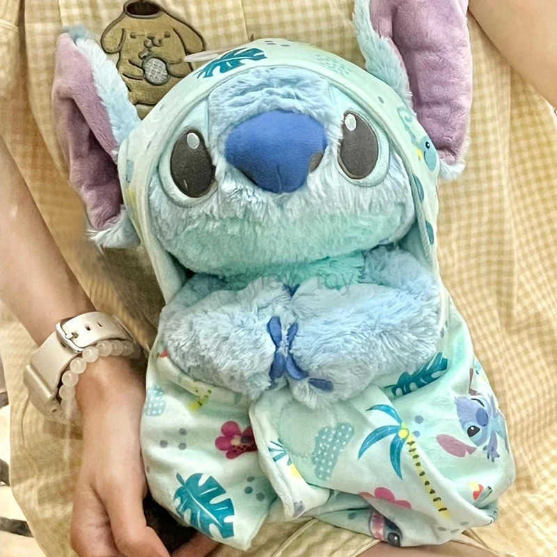 Disney plush dolls 30cm Lilo and Stitch Disney Plush Toy Baby Swaddle Kawaii Pixar Animation Plush Stick Doll Soft Fill Childrens Gift Y250423