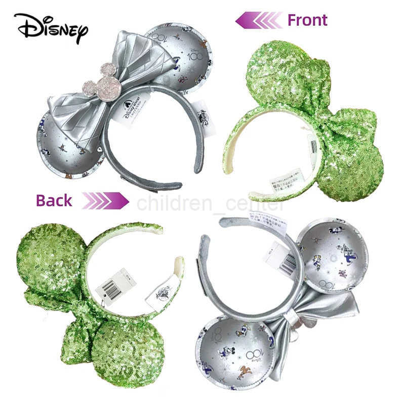 Disney 2025 Disney Mickey Mouse Ear Headband Silver 100th Anniversary Minnie Hairband Birthday Gift Adult/Children Role Playing Accessories W20250423
