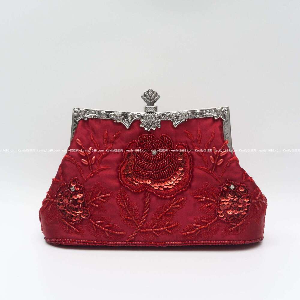Kaveri Pearl Embroidery Handmade Qipao Women's Evening Embroidered Handheld Bag