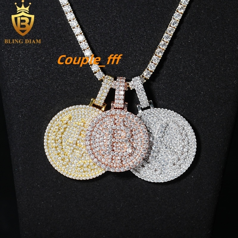 Factory Price Wholesale Fashion Fine Jewelry 925 Silver Moissanite Round Circle Charms Pendants