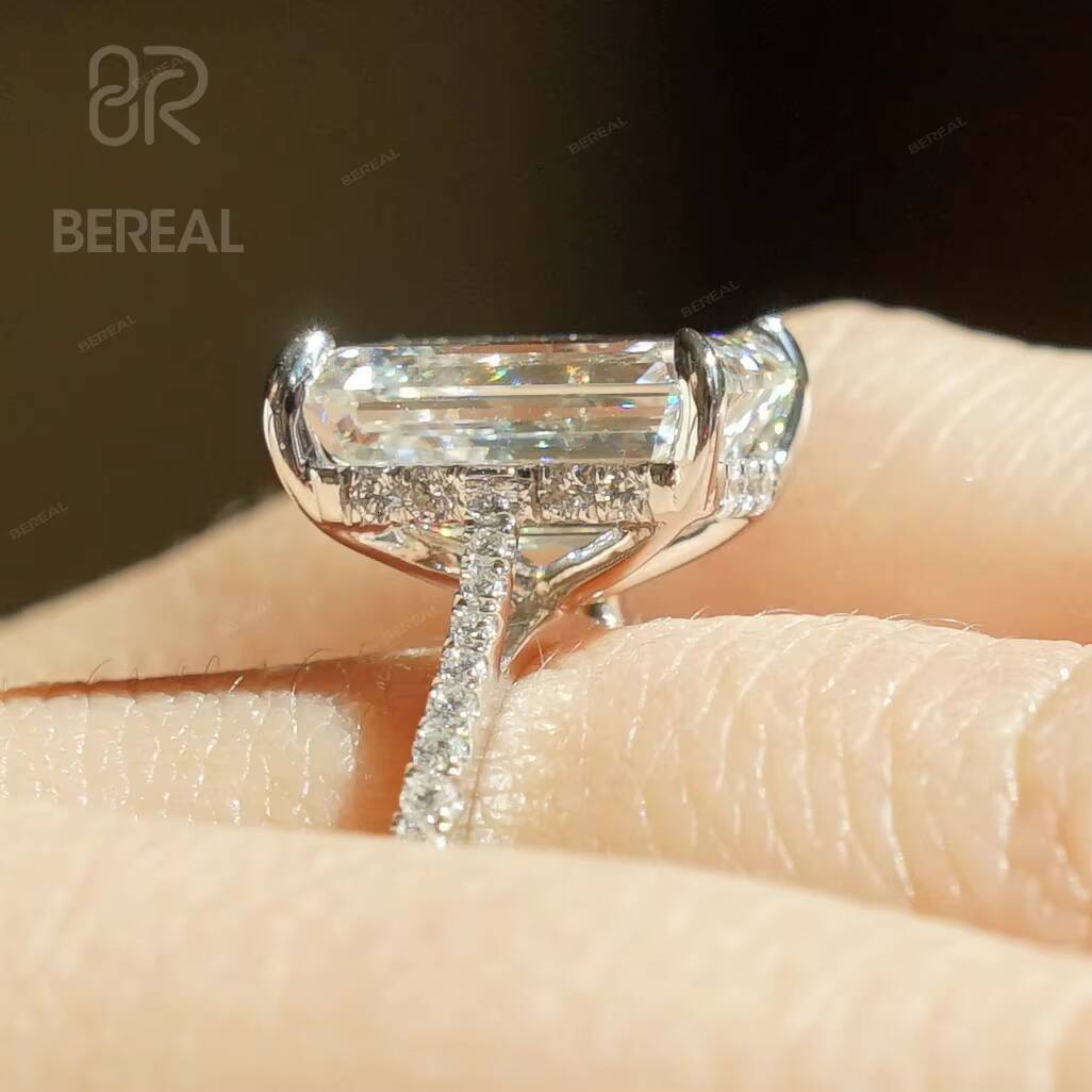 IGI Certified Vvs Lab Grown Diamond Custom Unique Engagement Rings Luxury White Gold 925 Silver Diamond Engagement Ring Jewelry