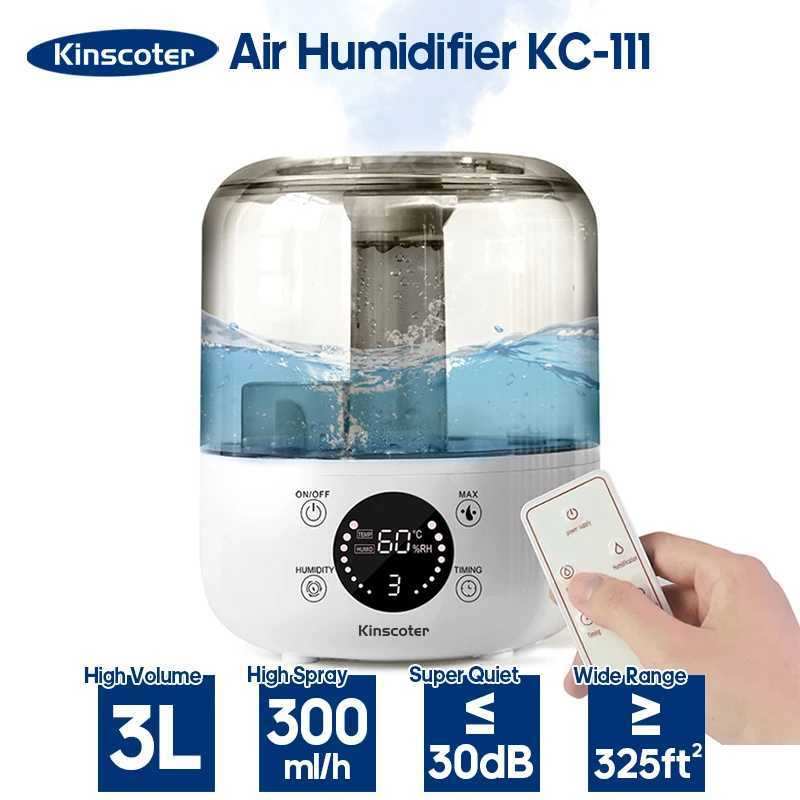 KINSCOTER 3L air humidifier professional large capacity household humidifier factory atomizer with remote control timer Ara diffuser Y250422