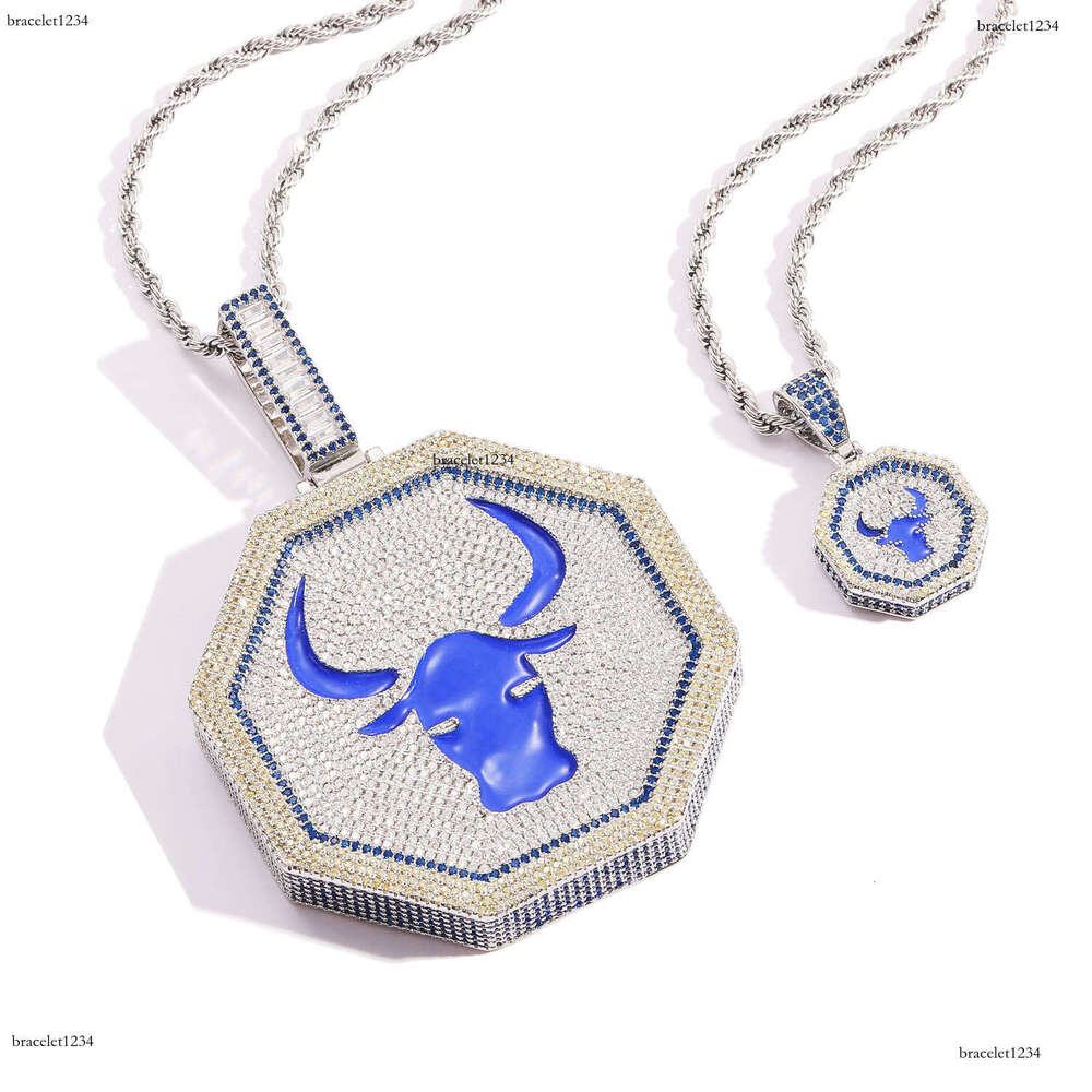 Luxury designer Chinese Zodiac ice out VVS Moissanite pendant, men and women pendant necklace free shipping