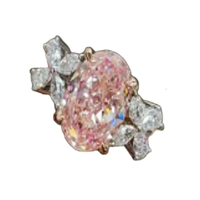 2.26 Ct Lab-grown Diamond VVS2Fancy Light Pink Oval Cut Ring Engagement Ring Classic