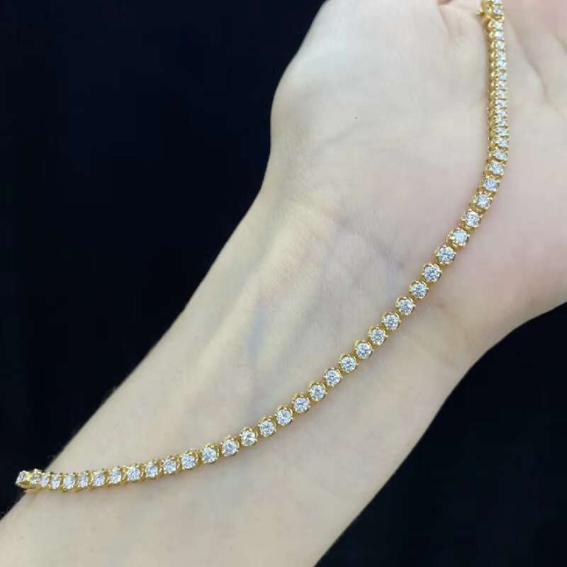 Plated Lab Grown VVS CVD HPHT Diamond Bracelet Fine Jewelry Gold for Women Hot Sale 18K Yellow CLASSIC Party Goods Sample Making