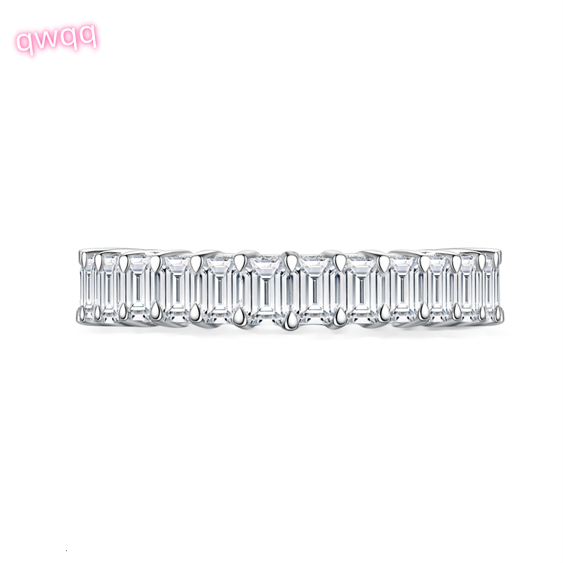 18K White Gold Lab Grown Diamond Eternity Band Ring Fine Jewelry Wedding Rings with CVD HPHT Diamond for Engagement