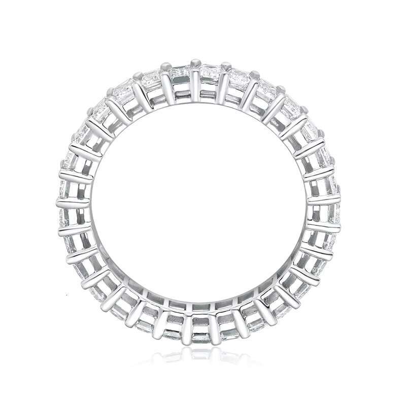 18K White Gold Lab Grown Diamond Eternity Band Ring Fine Jewelry Wedding Rings with CVD HPHT Diamond for Engagement