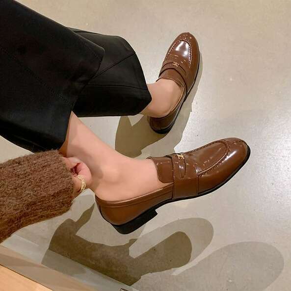 Brown Slip-On Lazy Loafers Designer Shoe Women womens black flats dressy Design Shoes