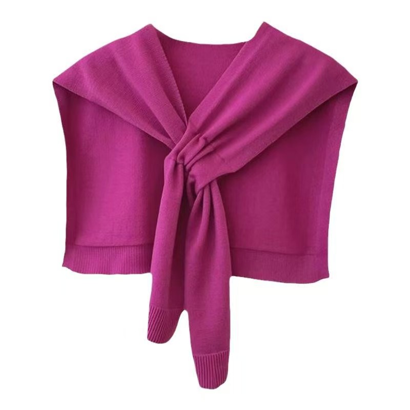 K490 YILIAN British new design fixed cross wool knitted small shawl autumn and winter warm cervical vertebrae shoulder shawl for women