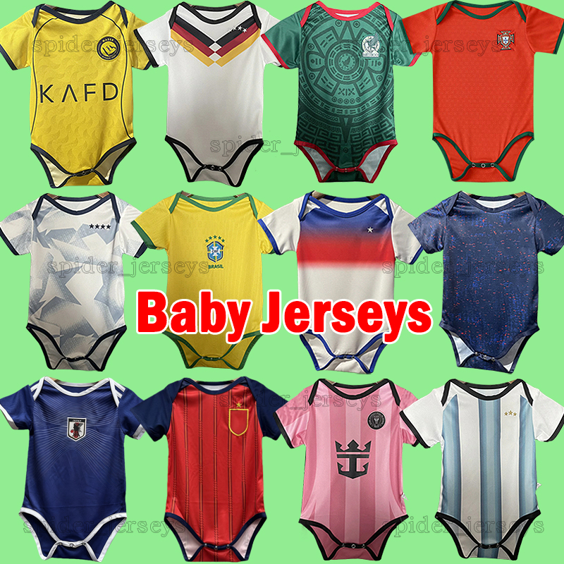 25 26 baby PSGES Soccer Jerseys Al-Nassr Inter miamiES Santos 2025 Englands Mexico Germanys Argentinas French Brazil Portugal National team Baby Football Shirts