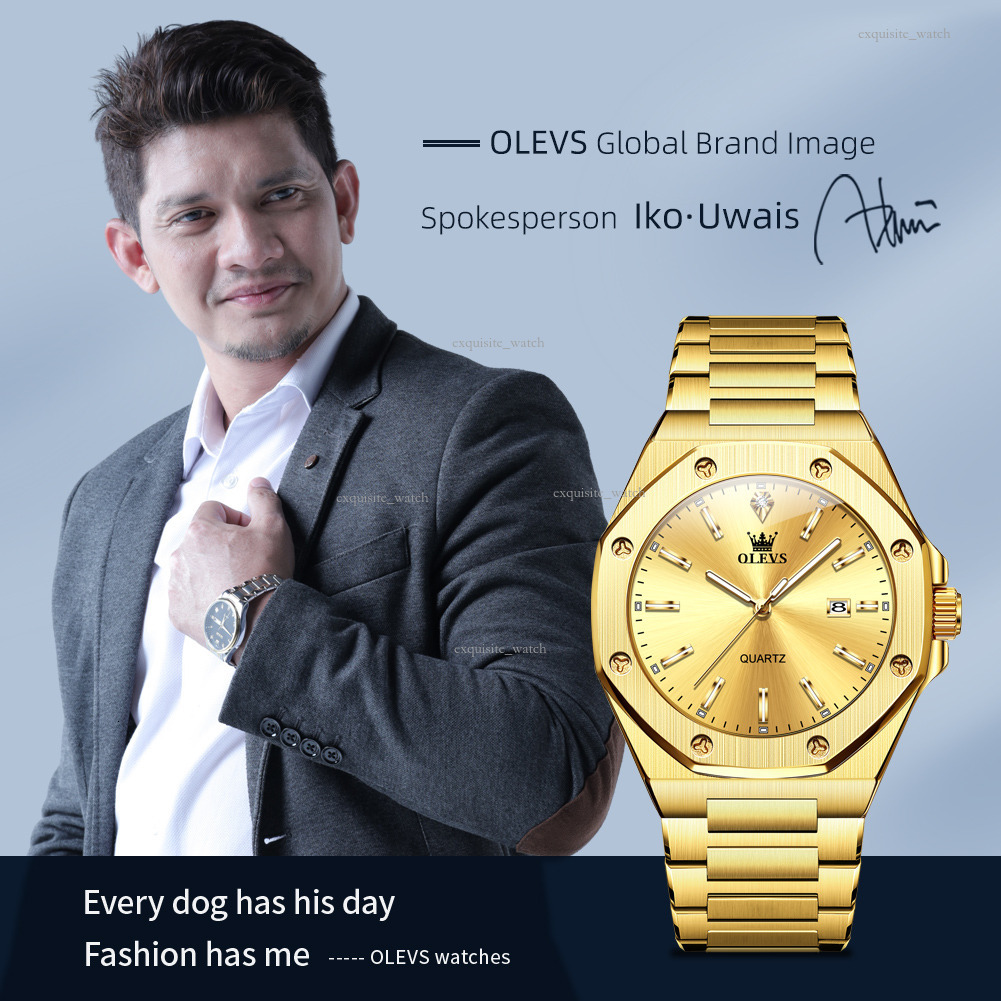 OLEVS Brand Designer Women's Casual Luxury Waterproof Men's Wristwatch Steel Band Calendar Quartz Men's Free Delivery Wholesale