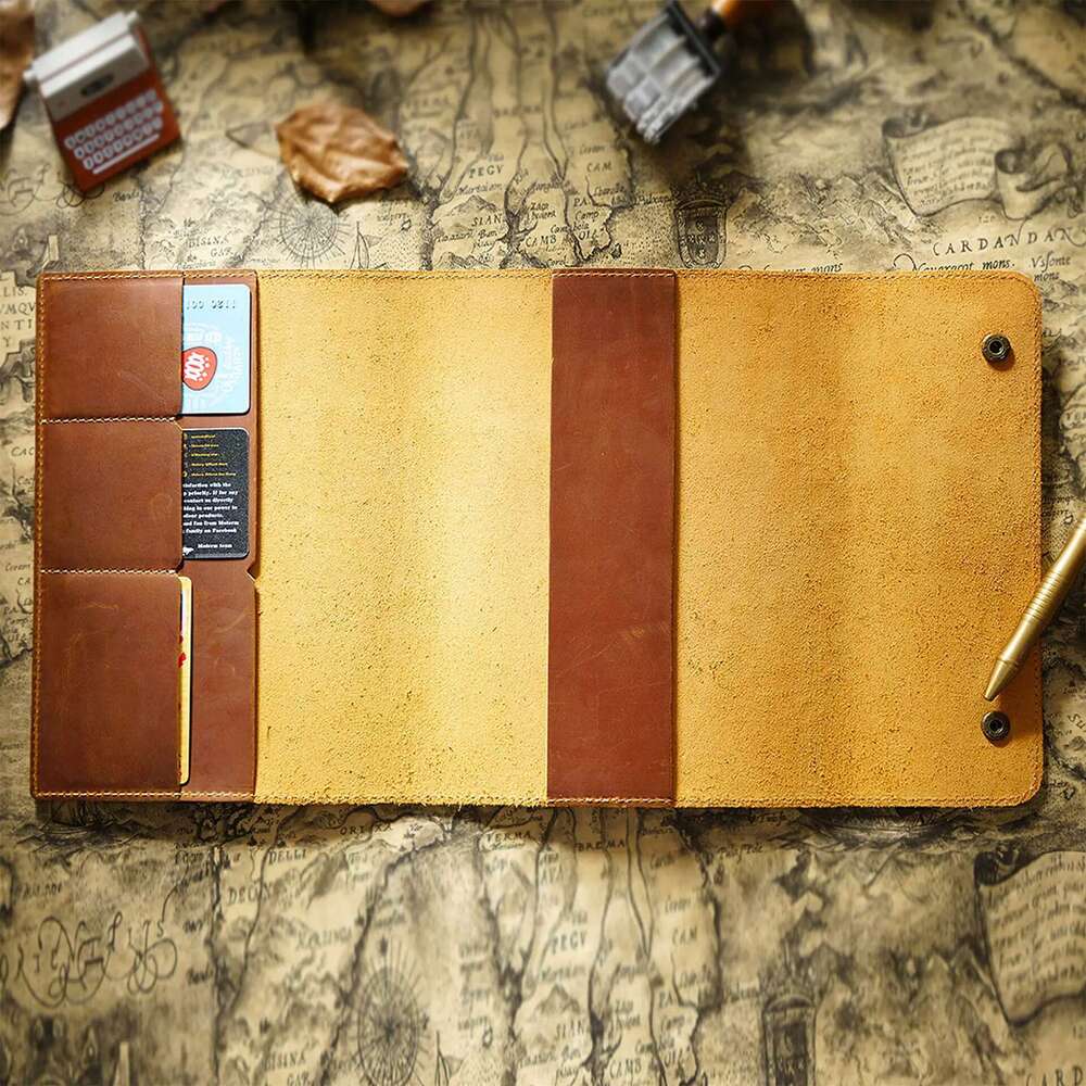 Genuine Leather A5 Size Sketchbook Diary Vintage Cowhide Notepad Creative Unisex Notebook Protection With Inserts