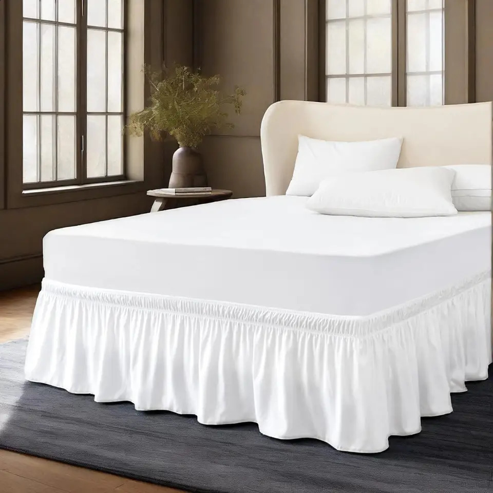 1Pc Breathable Dustproof Bed Skirt With Elastic Band - Contemporary Style Cover For Bedroom 250415