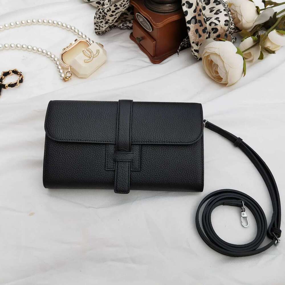 New Large Capacity Long Women's Top Layer Cow Leather Simple Handbag Litchi Pattern Wallet For Women