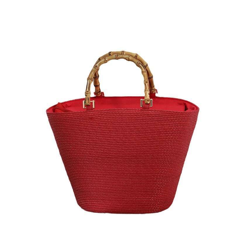 Ins Style Resort Beach Bag Large Capacity French New Versatile Tote Portable Straw Woven Bag Women S Vacation Beach Bag KQ