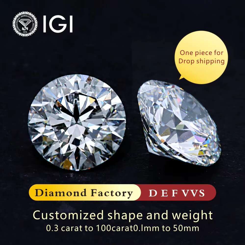 Laboratory VVS1 VS1 VS2 Lab Grown Diamond Loose D IGI Certificate CVD HPHT Diamond